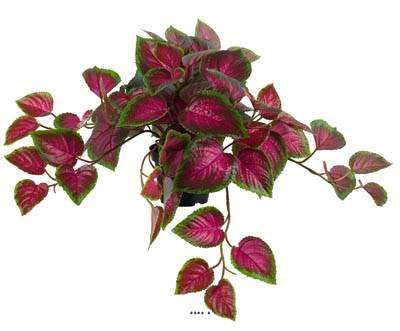 Coleus Plante verte artificielle tres coloré en pot H 25 cm D 50 cm Vert-rouge