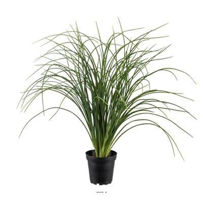 Herbe Verte en pot factice plante verte artificielle large H 55 cm D 65 cm Vert