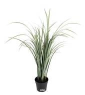 Fausse Herbe large Citronnelle en pot H 90 cm D 50 cm anti UV Vert