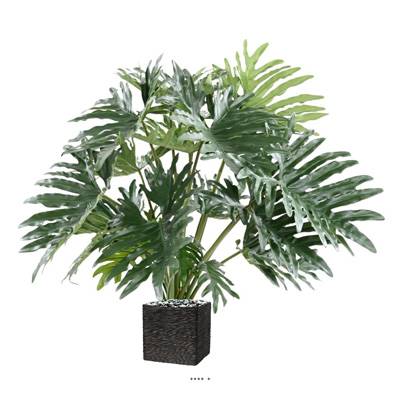 Philodendron Selloum artificiel en pot L 110 cm H 95 cm Vert
