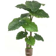 Faux Colocasia en pot H 150 cm 3 troncs