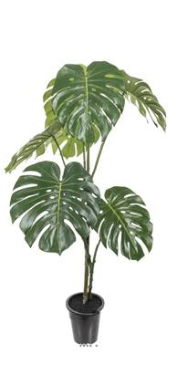 Faux philodendron, Monstera artificiel sur pied en pot H 120 cm, D 65 cm