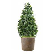 Faux Laurier pour extérieur forme cône H 130 cm Vert