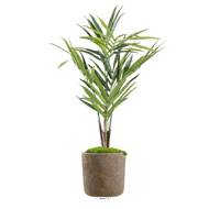 Palmier Kentia artificiel en pot tronc semi-naturel H 120 cm 6 palmes