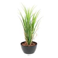 Herbe factice avec effet bois en pot très dense et large H 115 cm Vert