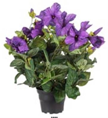 Fleurs Petunia artificiel Mauve en pot H 38 cm