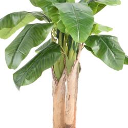 Bananier artificiel en pot 3 Troncs naturel H 132 cm Vert