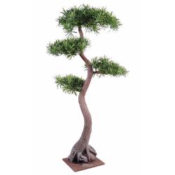 Bonsaï Podocarpus Artificiel H 100 cm D 70 cm en pot