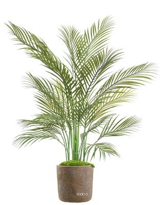 Areca palmier artificiel multi troncs en pot feuillage plastique H 125 cm