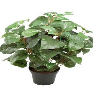 Scindapsus vert-blanc, artificiel en pot H 35 cm, D 29 cm