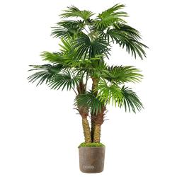 Chamaerops Artificiel Palmier en pot H 185 cm 3 troncs