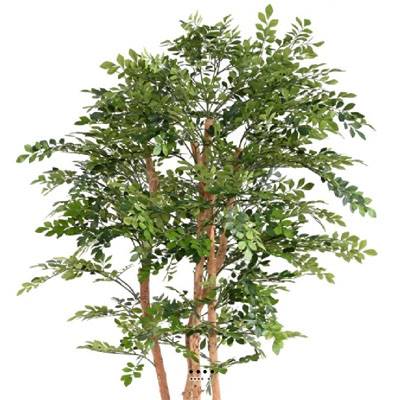 Acacia artificiel eco 4 troncs Naturels en pot H 200 cm Vert