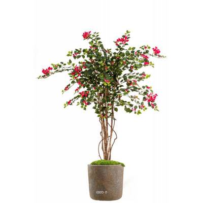 Bougainvillier factice tronc bois H150 cm Rose Fushia