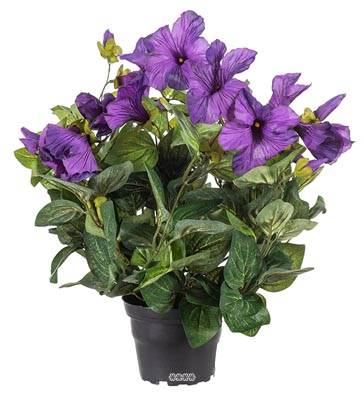 Fleurs Petunia artificiel Mauve en pot H 38 cm