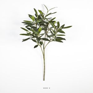Branche d'olivier artificielle, 4 ramures, H 50 cm