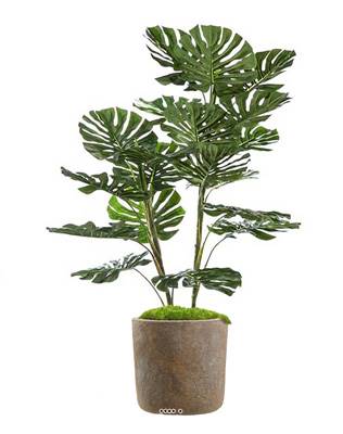 Philodendron artificiel en pot 19 grandes feuilles H 120 cm