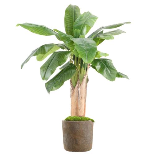 Bananier artificiel en pot 3 Troncs naturel H 132 cm Vert