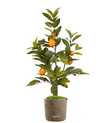 Faux Citronnier en pot avec ces citrons factices H 90 cm D 60 cm