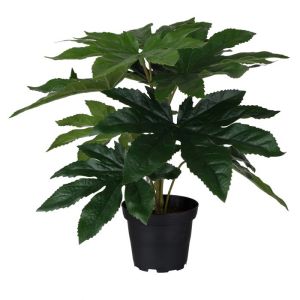 Fausse plante verte, Fastia Japonica artificiel en pot, H 25 cm, D 25 cm