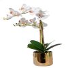 Fausse plante fleurie, Orchidée en pot, H 65 cm