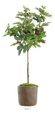 Faux Figuier en tige factice en pot avec fruits H 150 cm D 85 cm