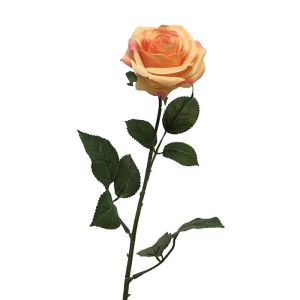 Rose artificielle Paris H 64 cm Superbe tete D 9 cm 12 feuilles en tissu Rose saumon - BEST