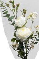 Bouquet de fleurs artificielles emballé haut de gamme  H 65 cm superbe Crème