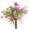 Fleurs des champs factices en bouquet Rose H 20 cm D 15 cm