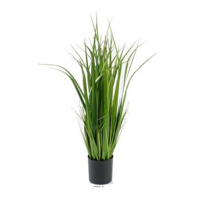 Fausse Herbe large factice en pot isolepsis artificiel H 80 cm D 30 cm Vert