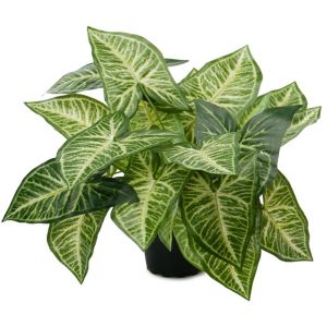 Fausse plante verte, Hosta artificiiel en pot H 25 cm D 25 cm