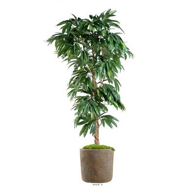 Manguier factice Hauteur 180 cm, 80 cm de large en pot 